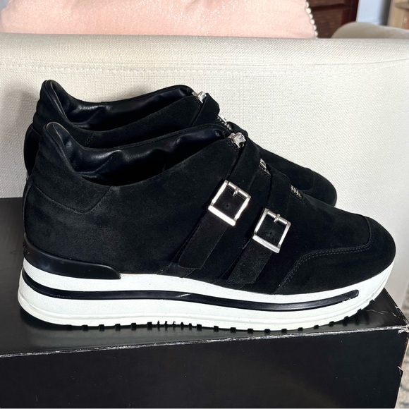 Vintage John Galliano Y2K Wedge Sneakers Suede Black...